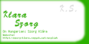 klara szorg business card