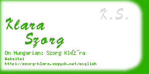 klara szorg business card